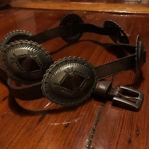 Brown leather concho belt